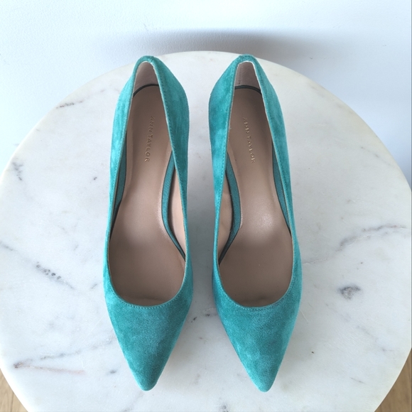 Ann Taylor Mila Jade Green Suede Pumps - Picture 7 of 11